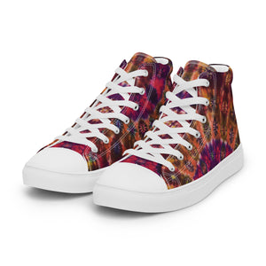 'Autumn Blush' Men’s high top canvas shoes