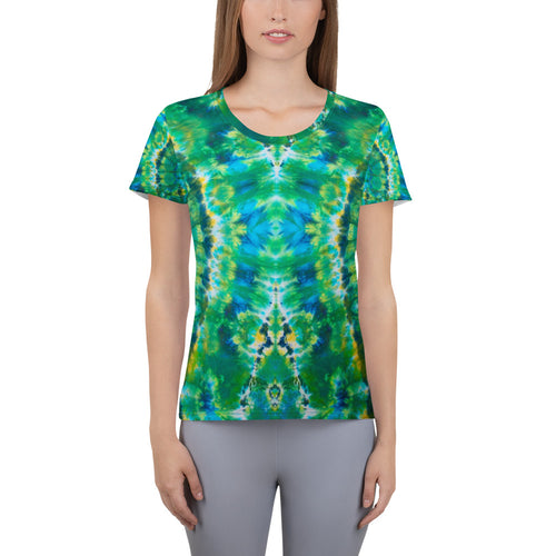 Emerald Isles' All-Over Print Women's Athletic T-shirt (Slim Fit)